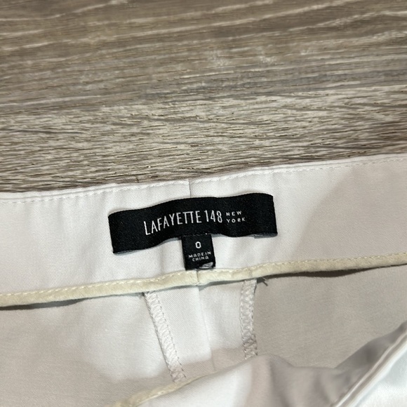 LAFAYETTE 148 BLEECKER TROUSER CROPPED PANTS IN IVORY WOMEN’S Size 0 - Picture 3 of 14